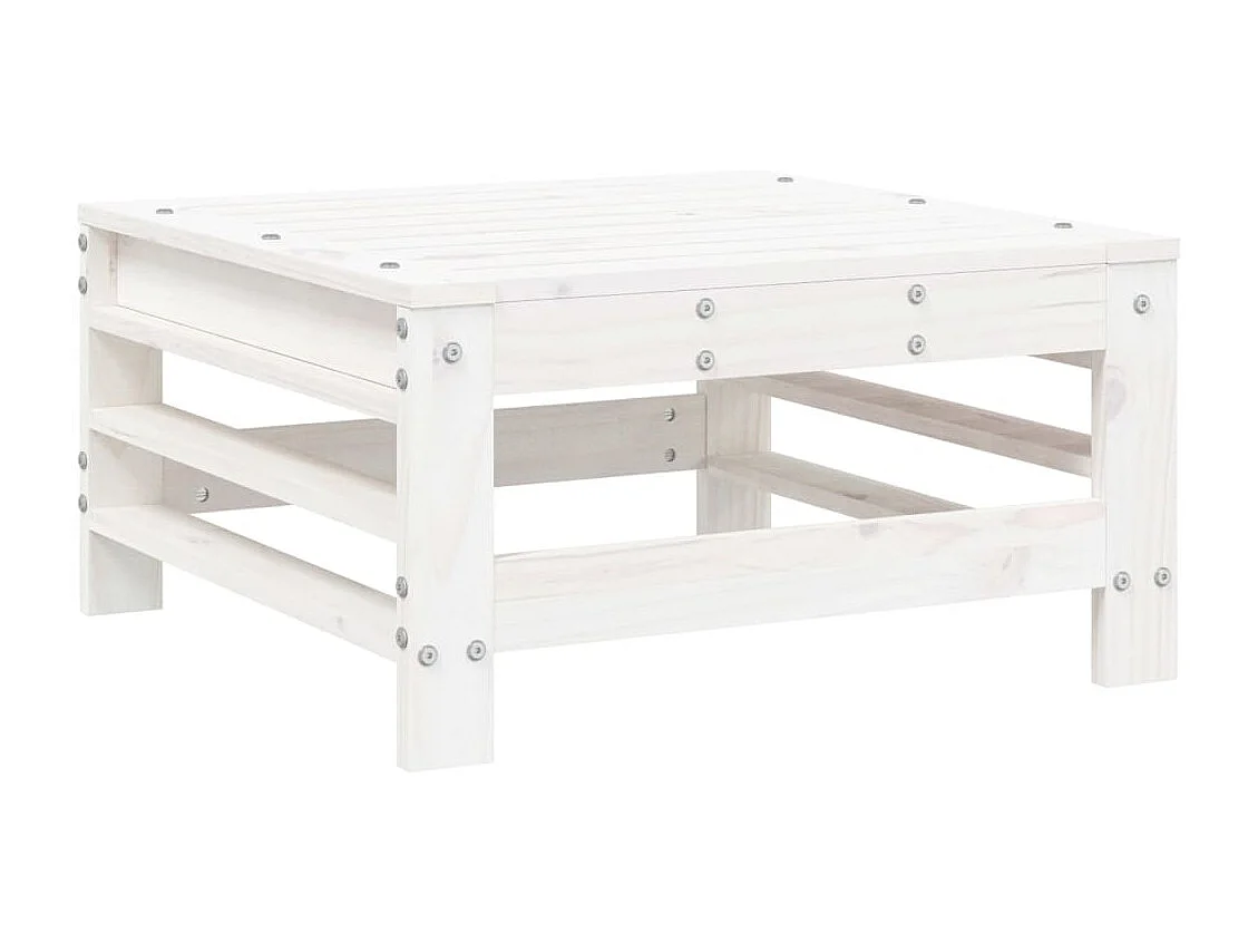 Set Salotto da Giardino 6 pz Bianco in Legno Massello di Pino