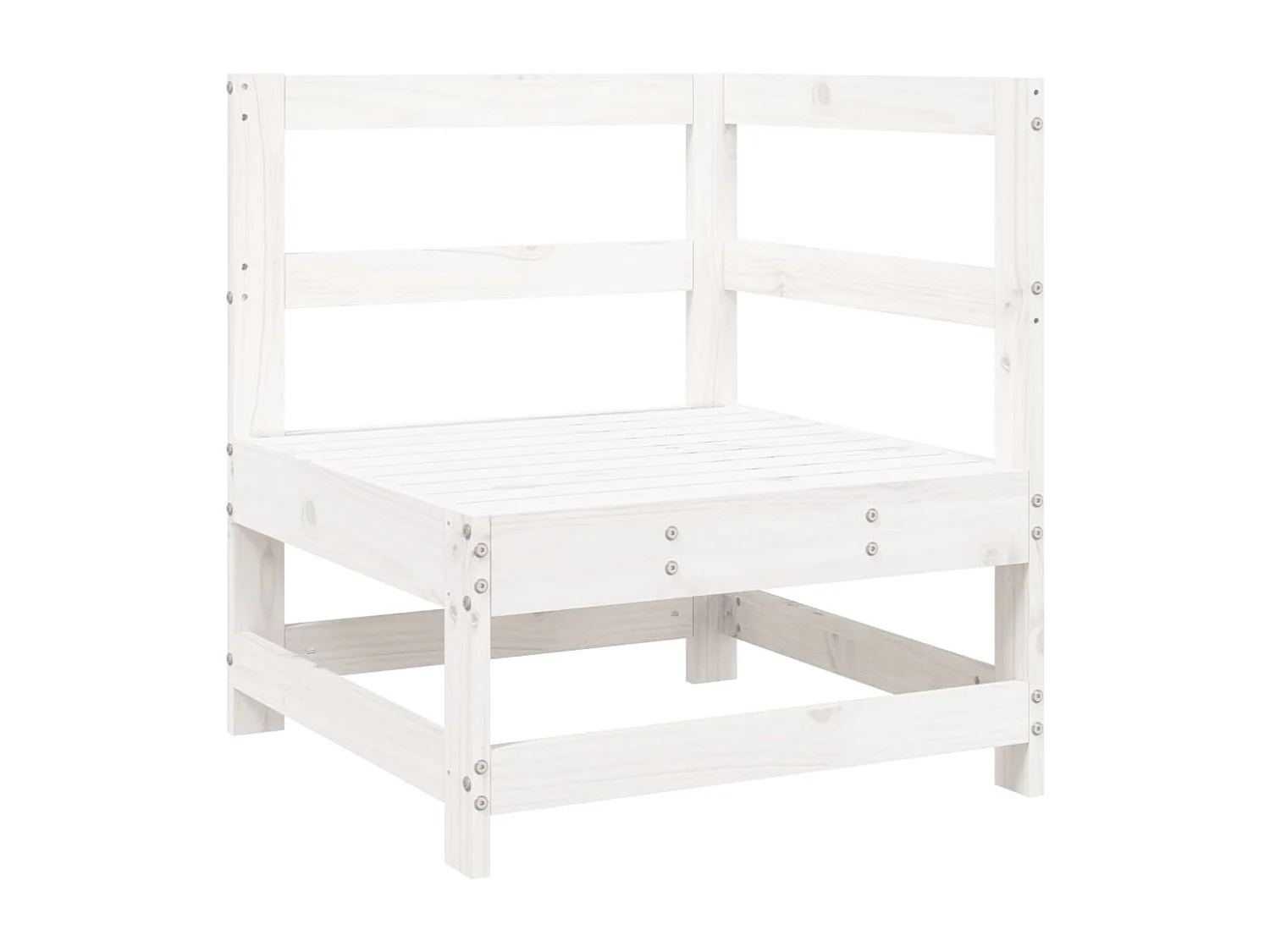 Set Divani da Giardino 7 pz Bianco in Legno Massello di Pino