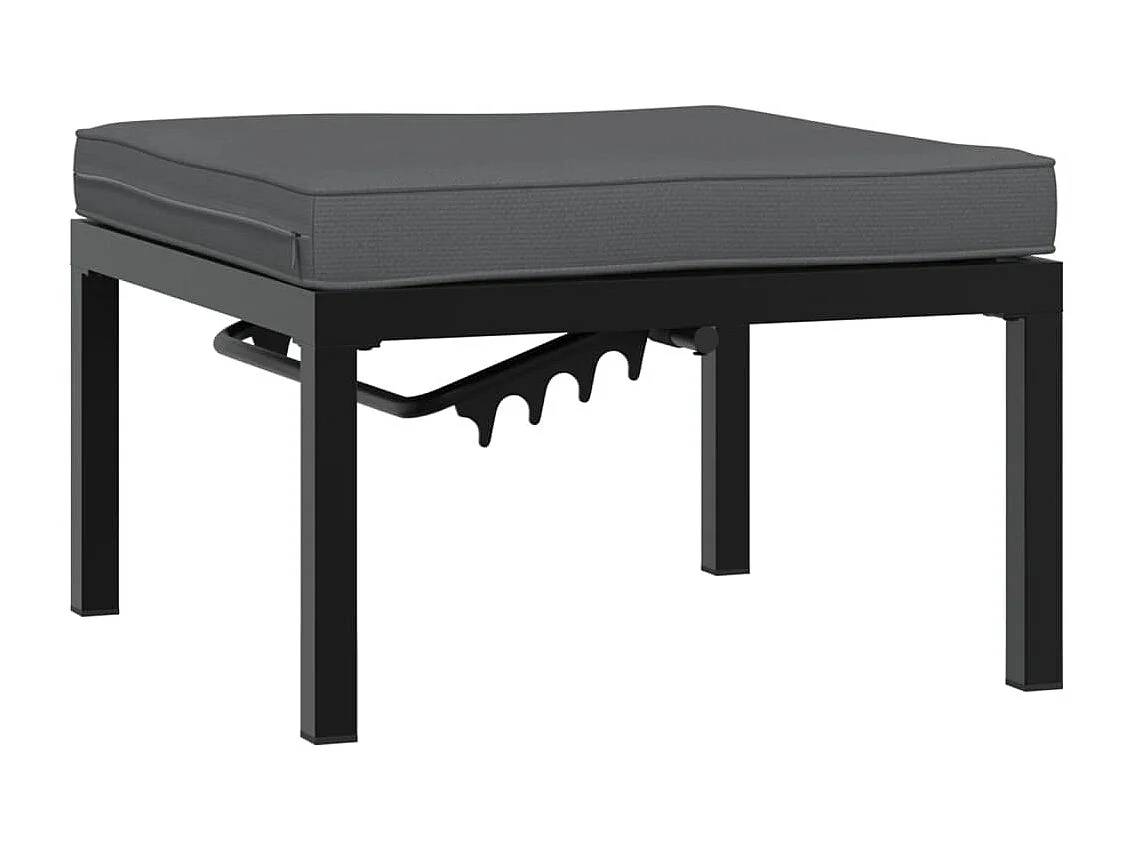 Set Divani da Giardino 3 pz con Cuscini in Alluminio Nero