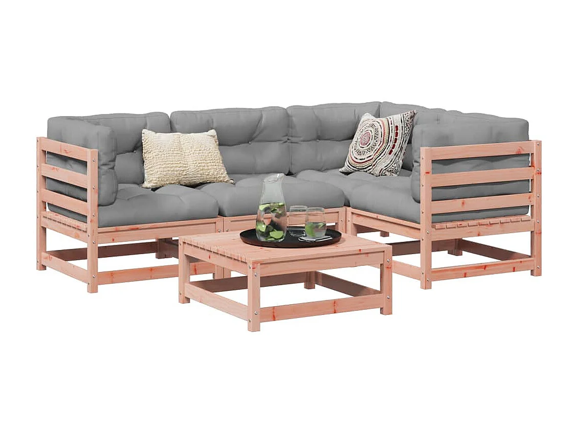 Salon de jardin 5 pcs bois massif sapin de douglas