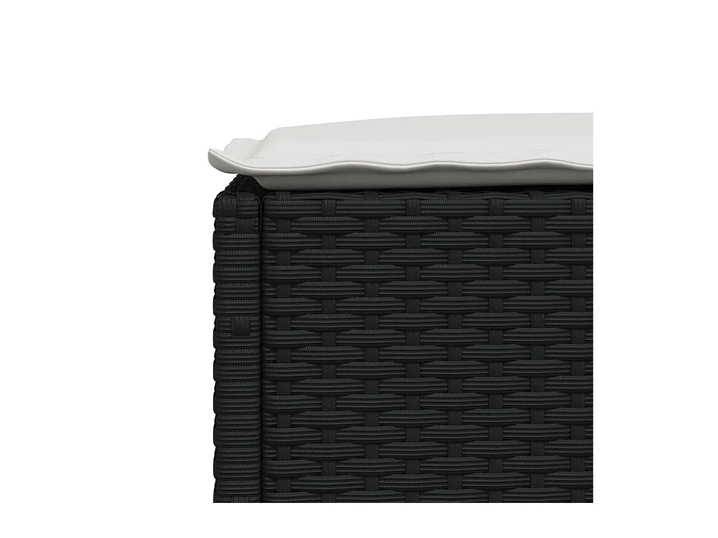 Salon de jardin 4 pcs avec coussins noir résine tressée