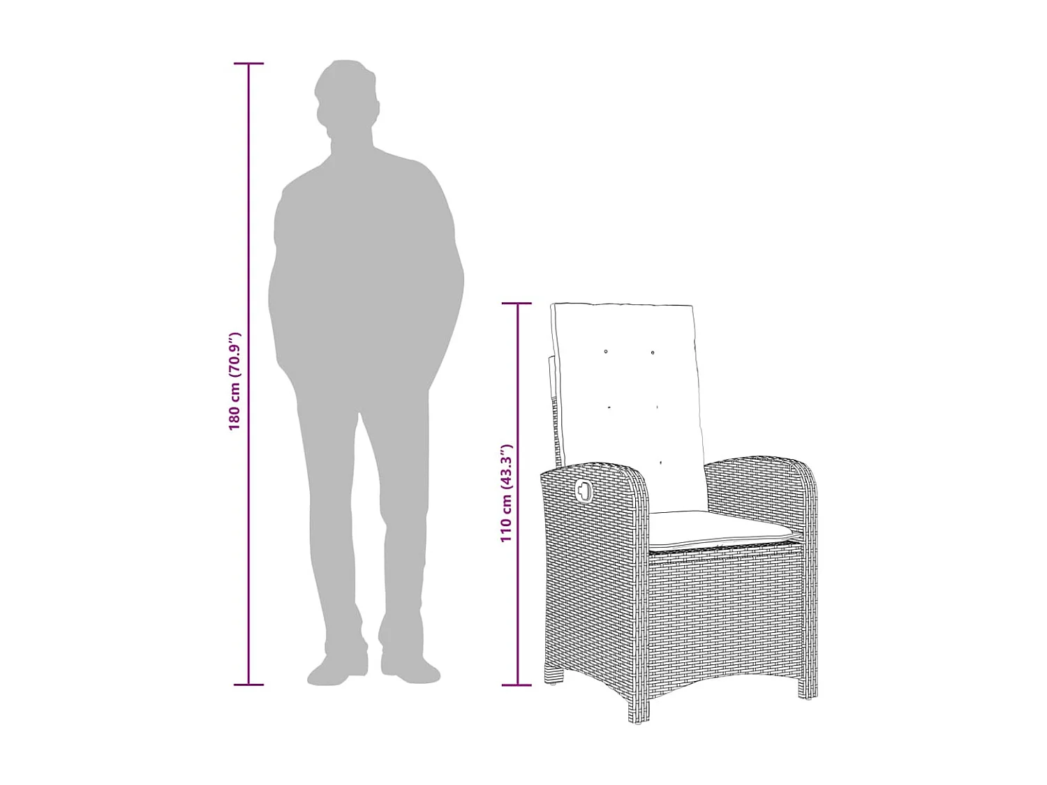 Ensemble à manger de jardin et coussins 9 pcs beige Poly rotin