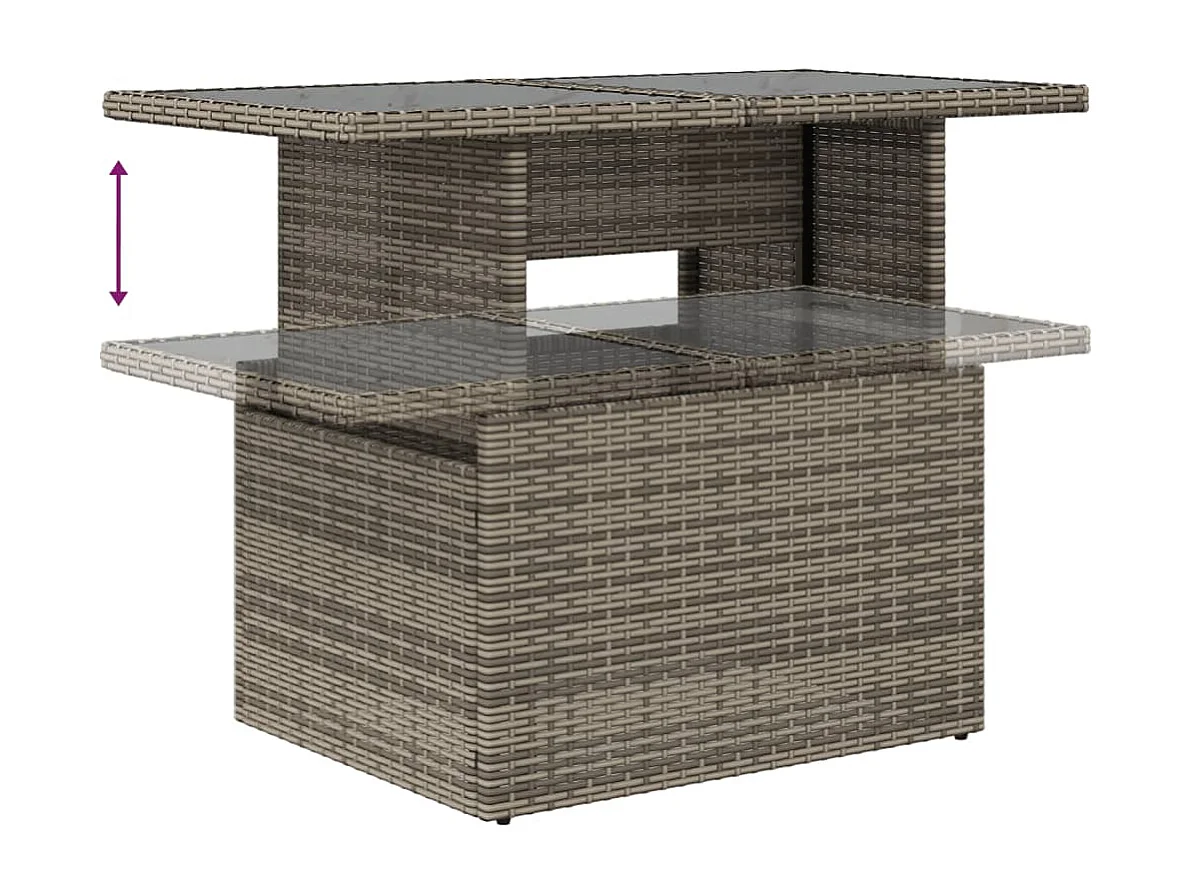 Set Divano da Giardino 6 pz con Cuscini Grigio in Polyrattan