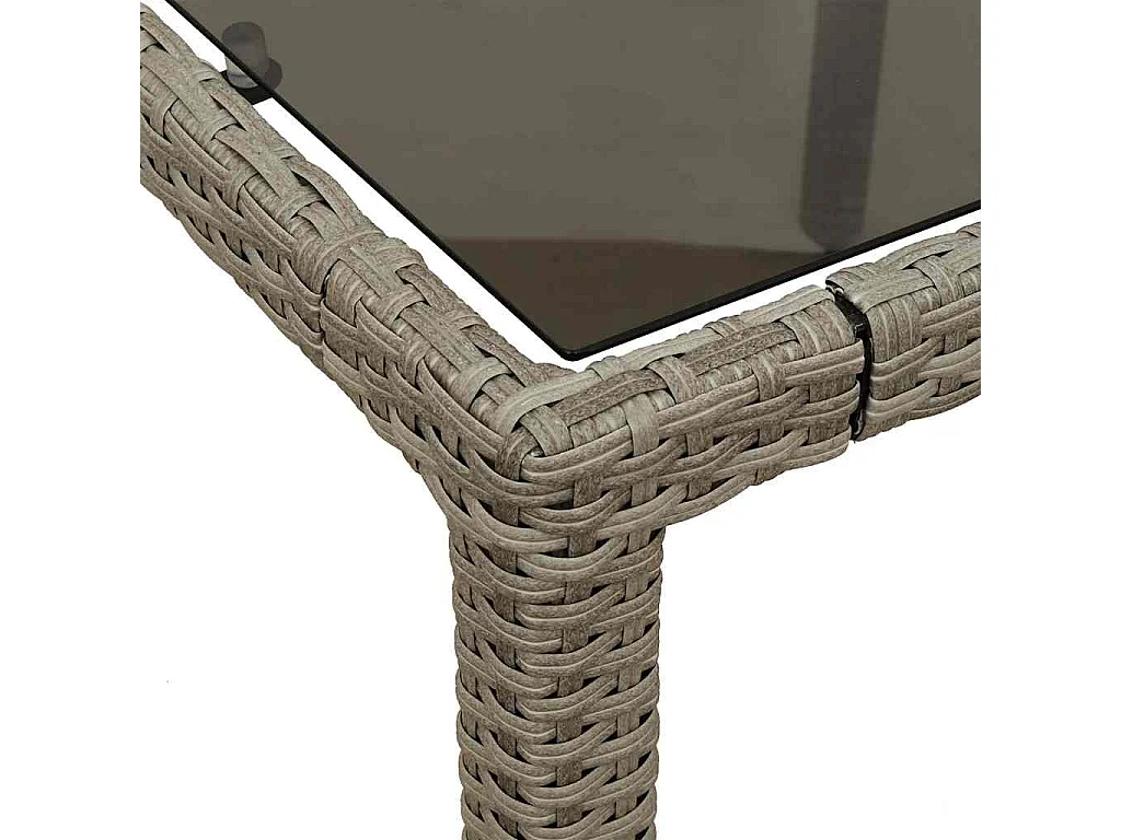 Set Pranzo da Giardino 5pz con Cuscini Polyrattan e Vetro