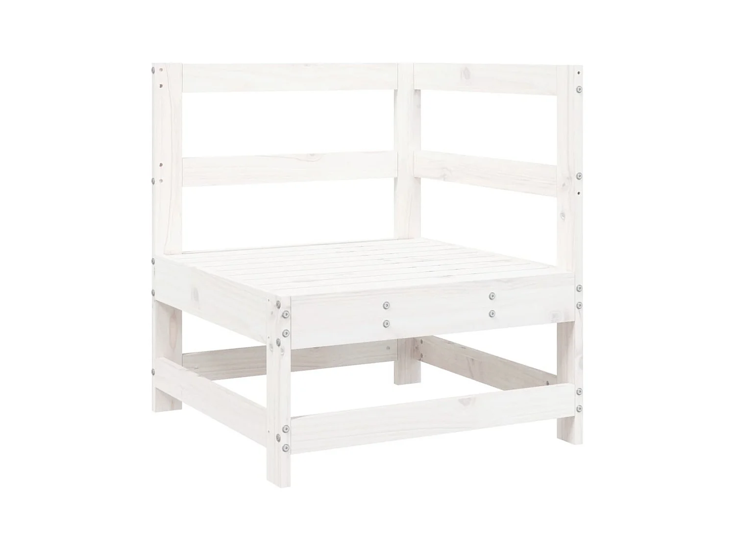 Salon de jardin 7 pcs blanc bois de pin massif