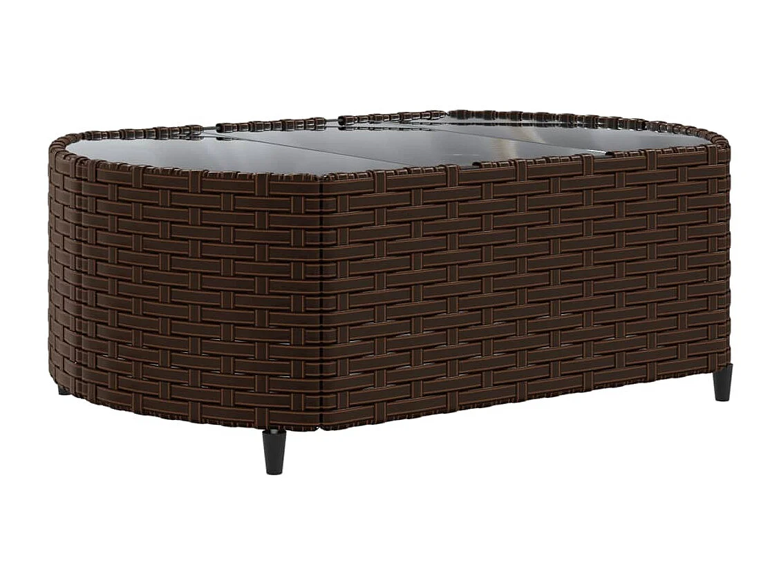 Set Divani da Giardino 7 pz con Cuscini Marrone in Polyrattan