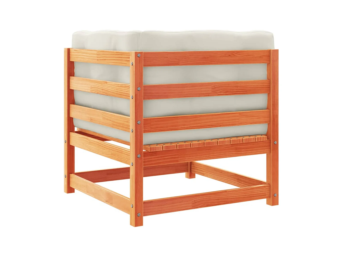 7-delige Loungeset met kussens massief grenenhout wasbruin