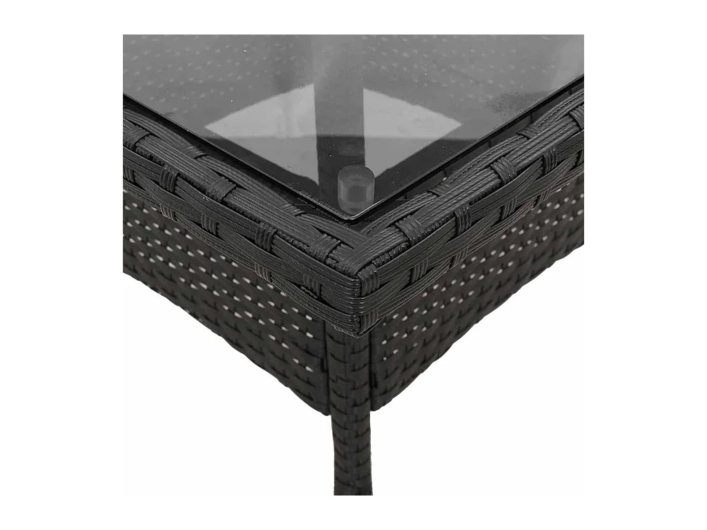 Set da Pranzo da Giardino 3 pz con Cuscini Polyrattan e Vetro