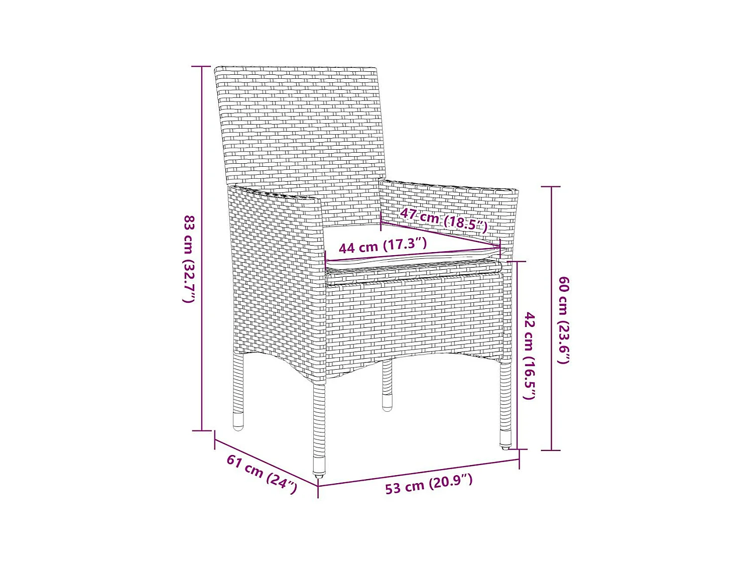 Set da Pranzo da Giardino 3 pz con Cuscini Polyrattan e Vetro