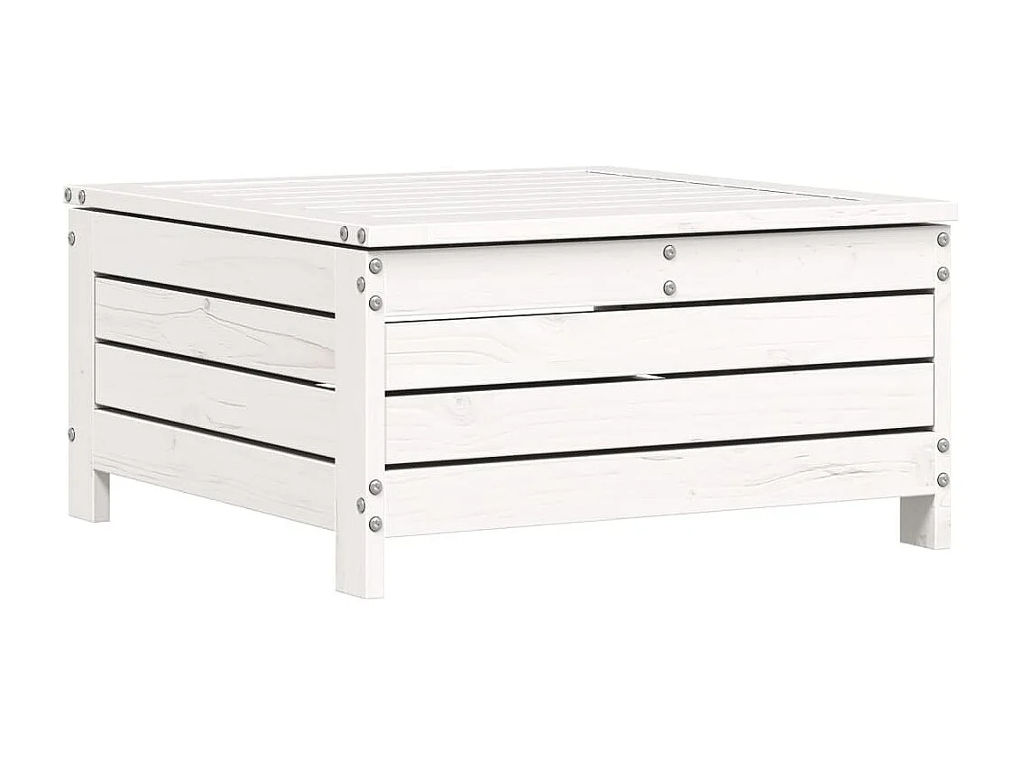 Set Divani da Giardino 6 pz Bianco in Legno Massello di Pino