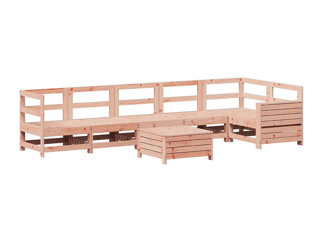 7 pcs conjunto sofás jardim madeira abeto-de-douglas