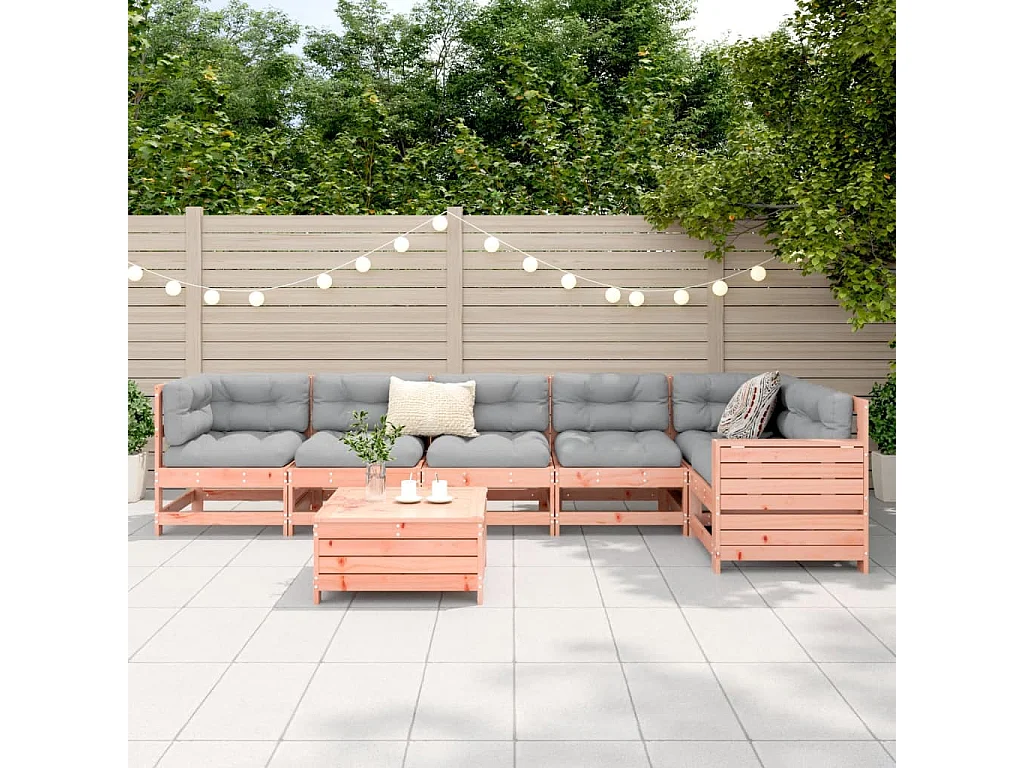 7 pcs conjunto sofás jardim madeira abeto-de-douglas