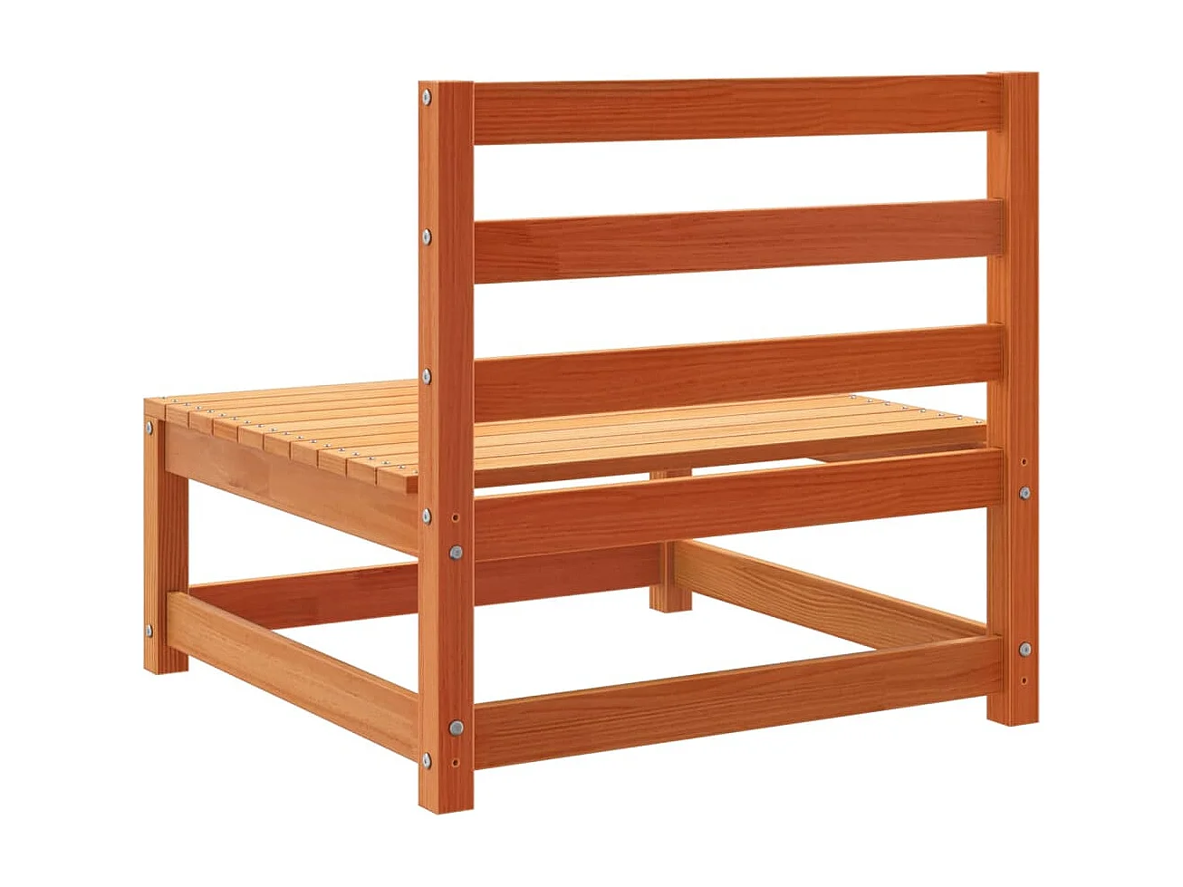 6-tlg. Garten-Sofagarnitur Wachsbraun Massivholz Kiefer