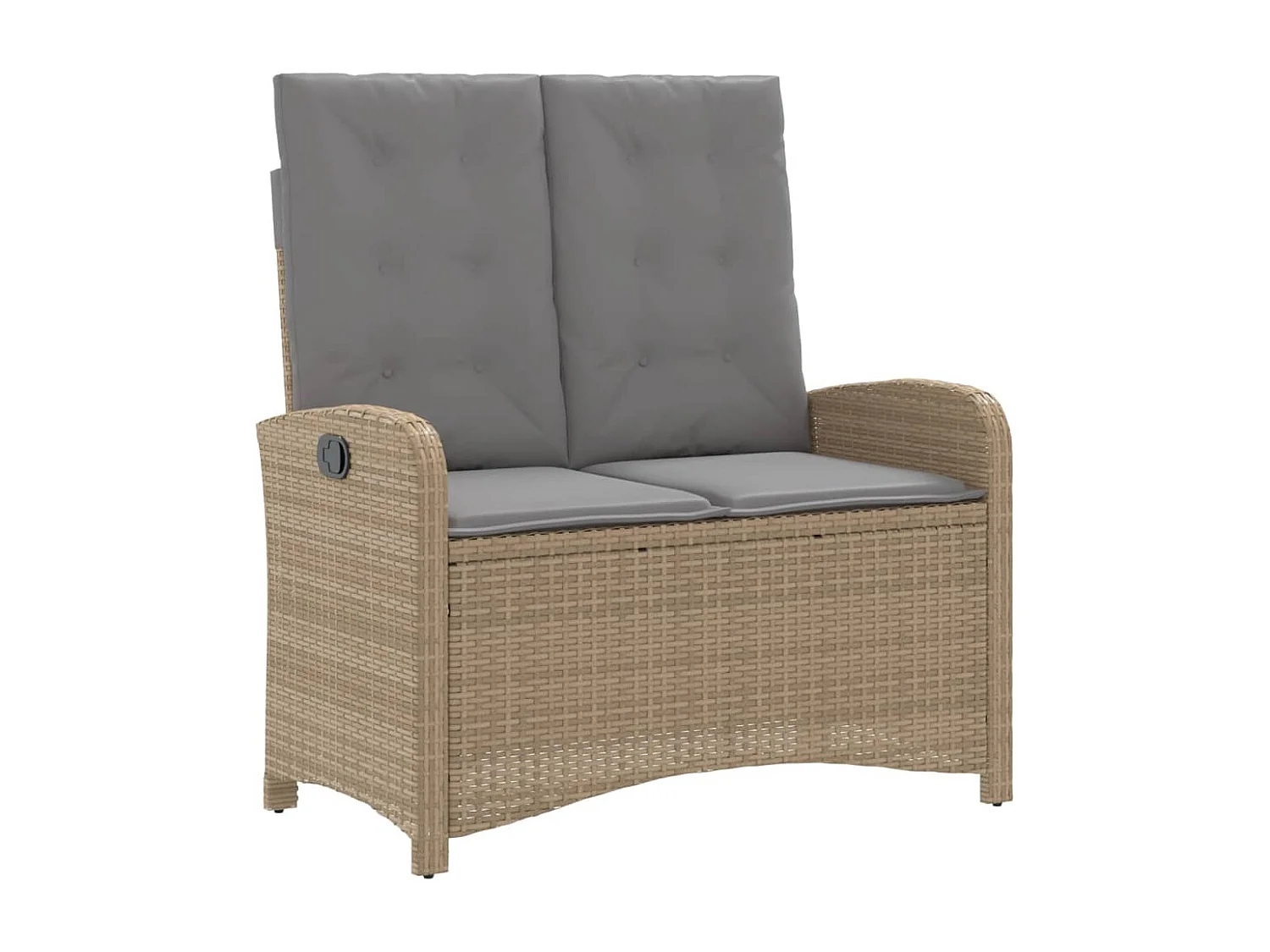 Ensemble à manger de jardin coussins 4 pcs beige résine tressée