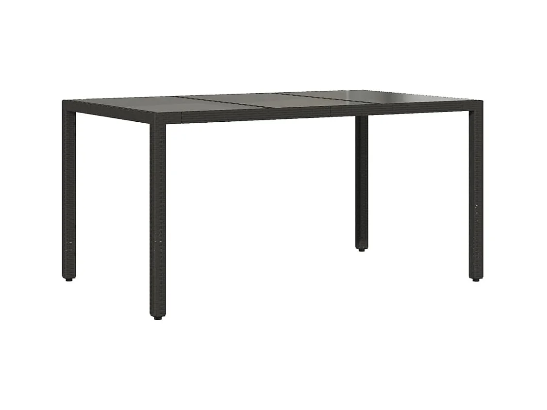 Ensemble à manger de jardin et coussins 5 pcs noir rotin verre