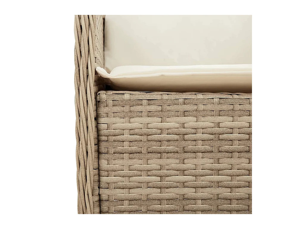 Ensemble à manger de jardin avec coussins 5pcs Beige poly rotin