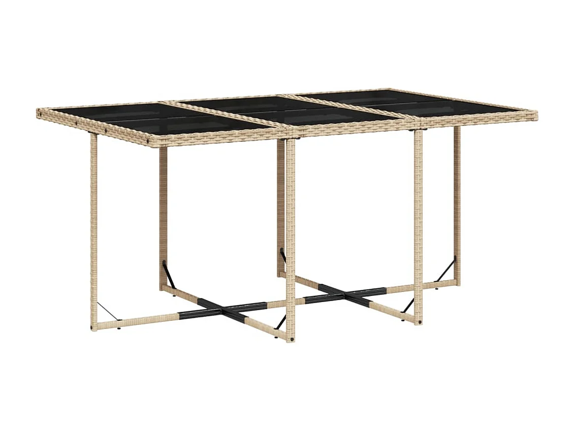 11-delige Tuinset met kussens poly rattan gemengd beige