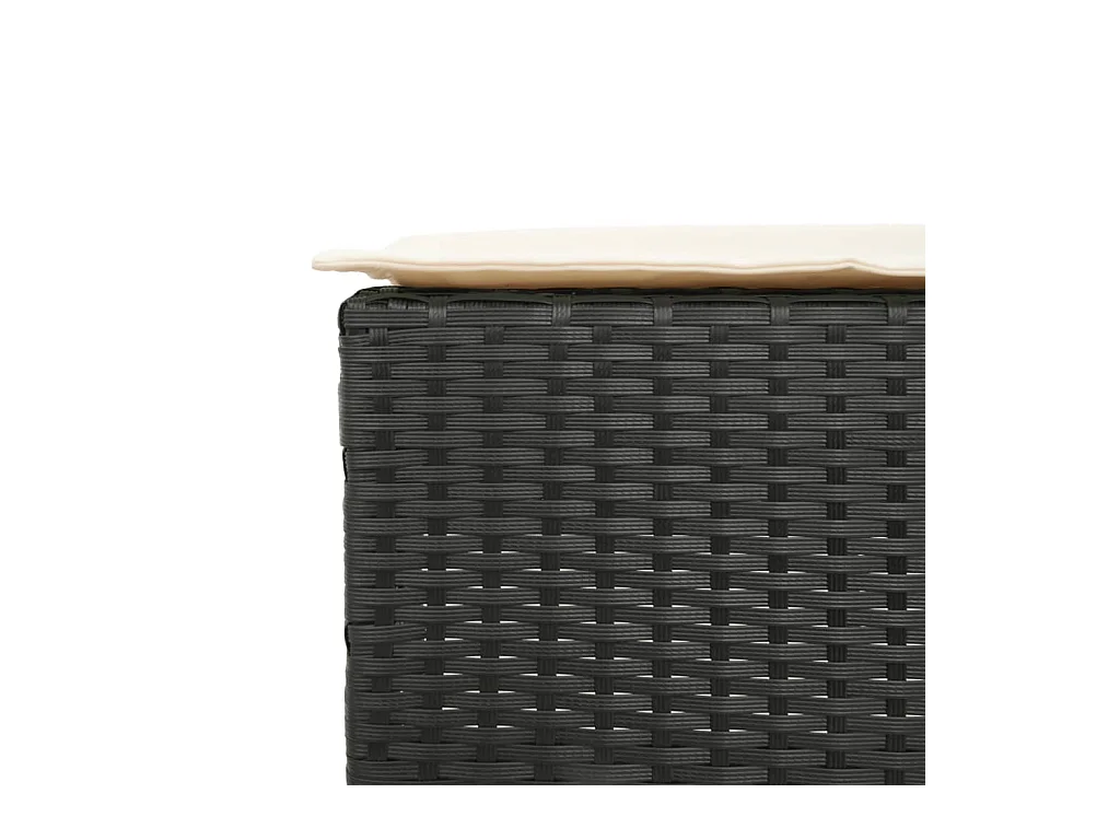 7-tlg. Gartenbar-Set mit Kissen Schwarz Poly Rattan