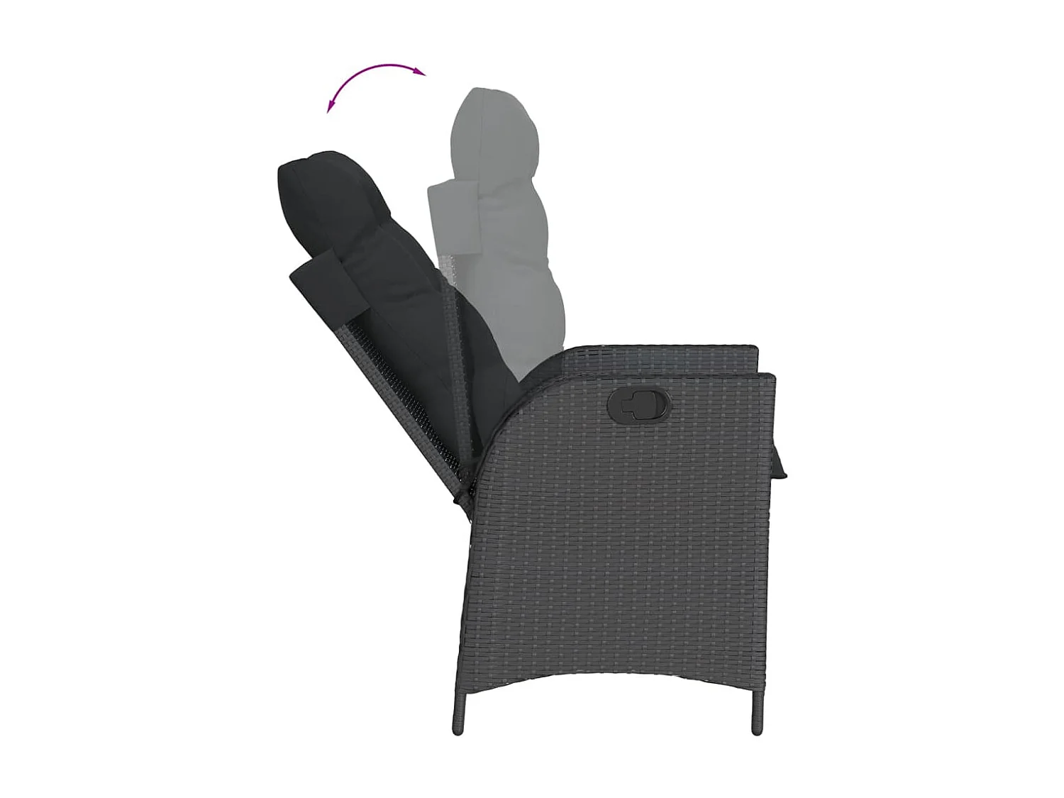 9-tlg. Garten-Essgruppe mit Kissen Schwarz Poly Rattan