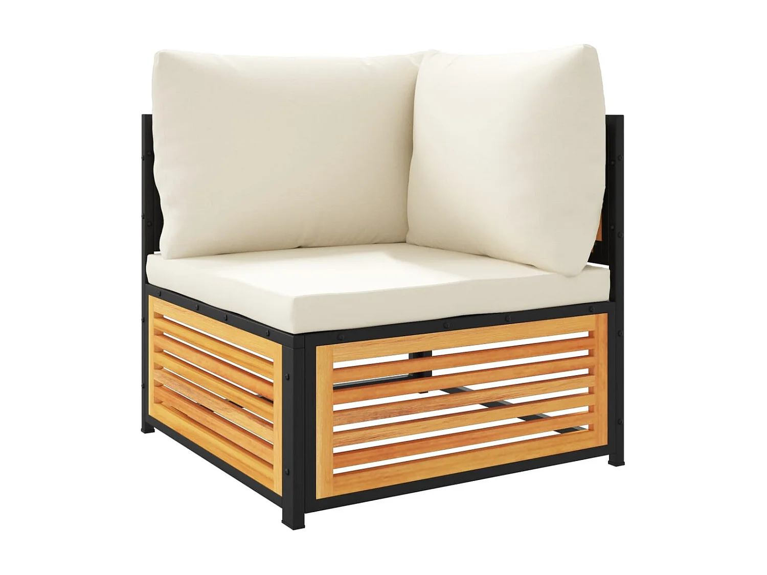 Set de sofás de jardín con cojines 11 pzas madera maciza acacia