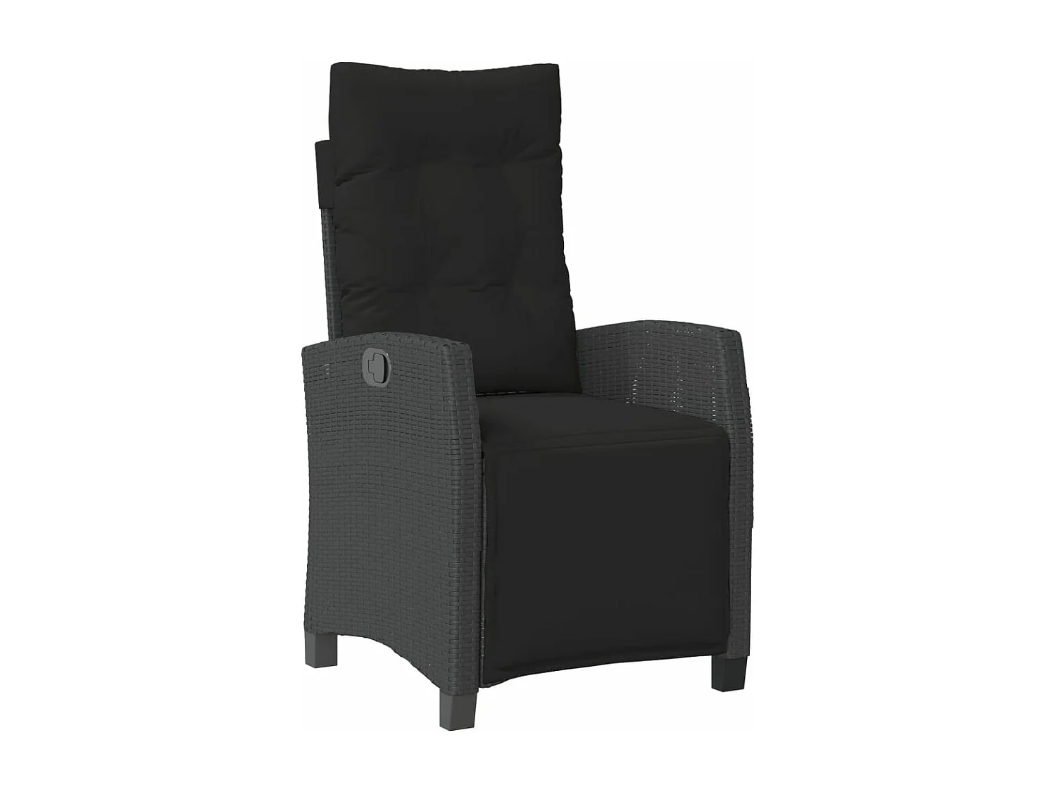 Ensemble à manger de jardin coussins 5pcs Noir Résine tressée