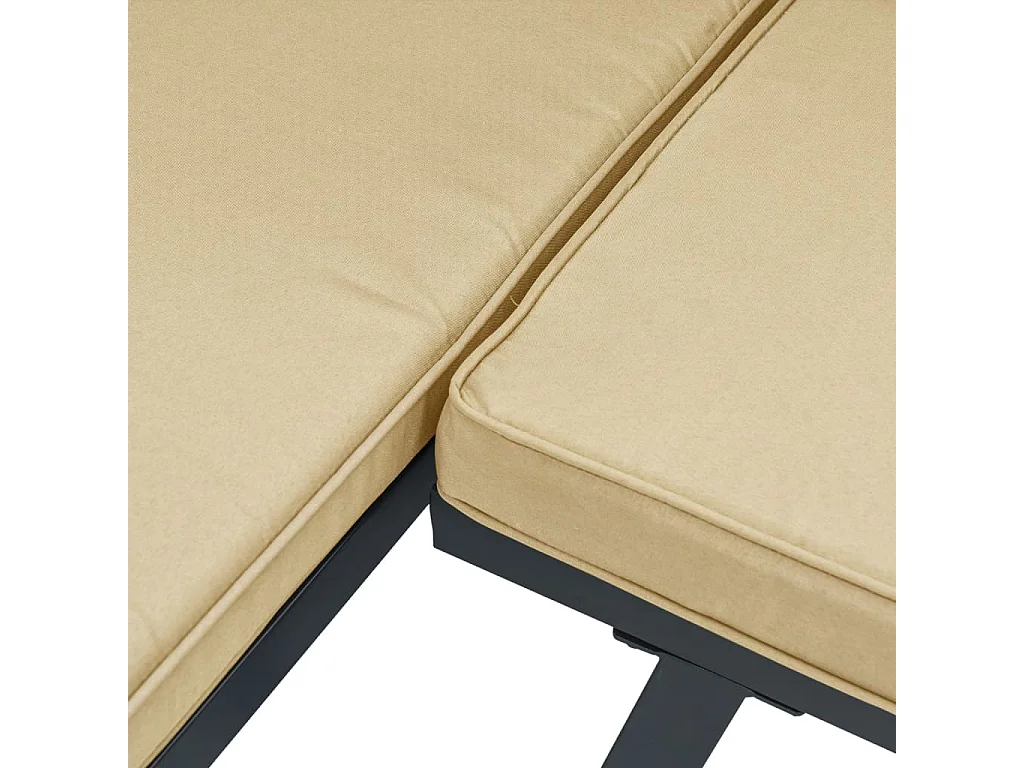 Ensemble de banc de jardin avec coussins 5 pcs noir