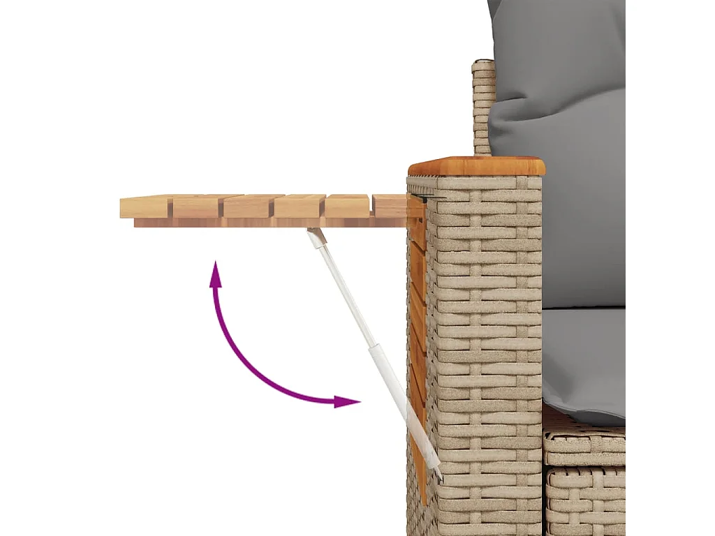 Set Divano da Giardino 5 pz con Cuscini Beige in Polyrattan