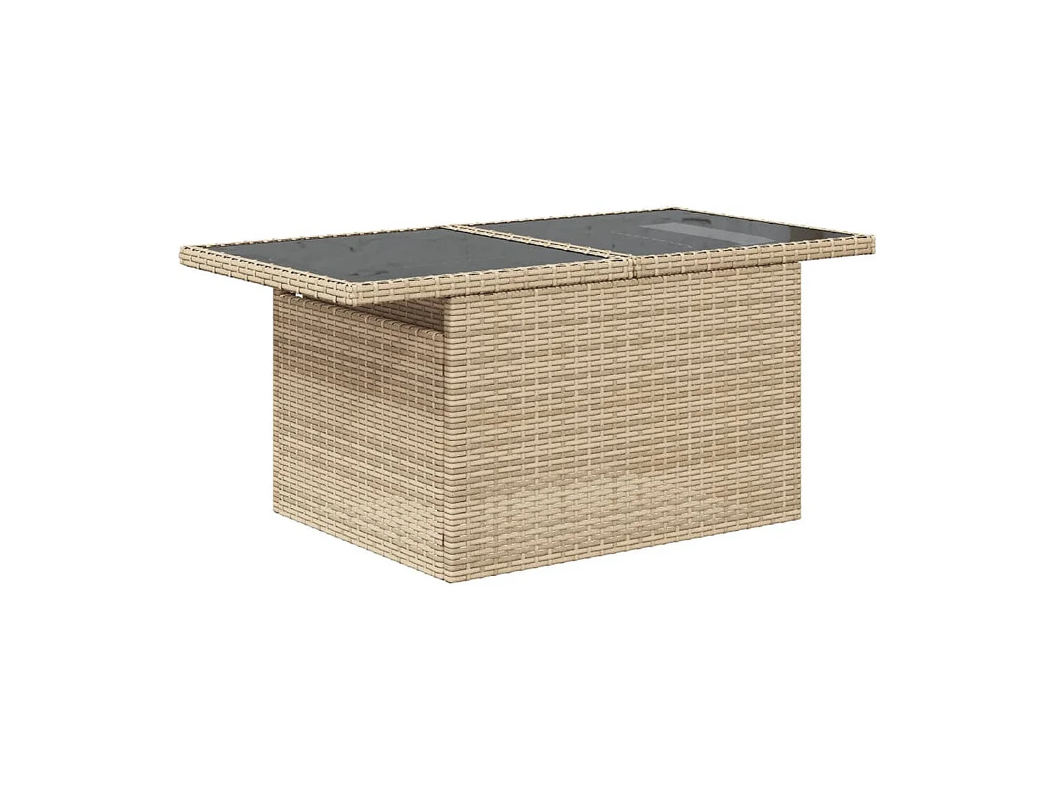 Salon de jardin 11 pcs avec coussins beige résine tressée