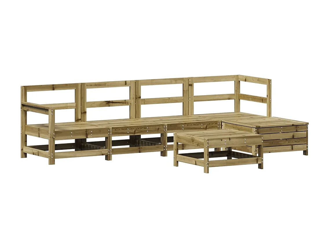 6-tlg. Garten-Sofagarnitur Kiefernholz Imprägniert