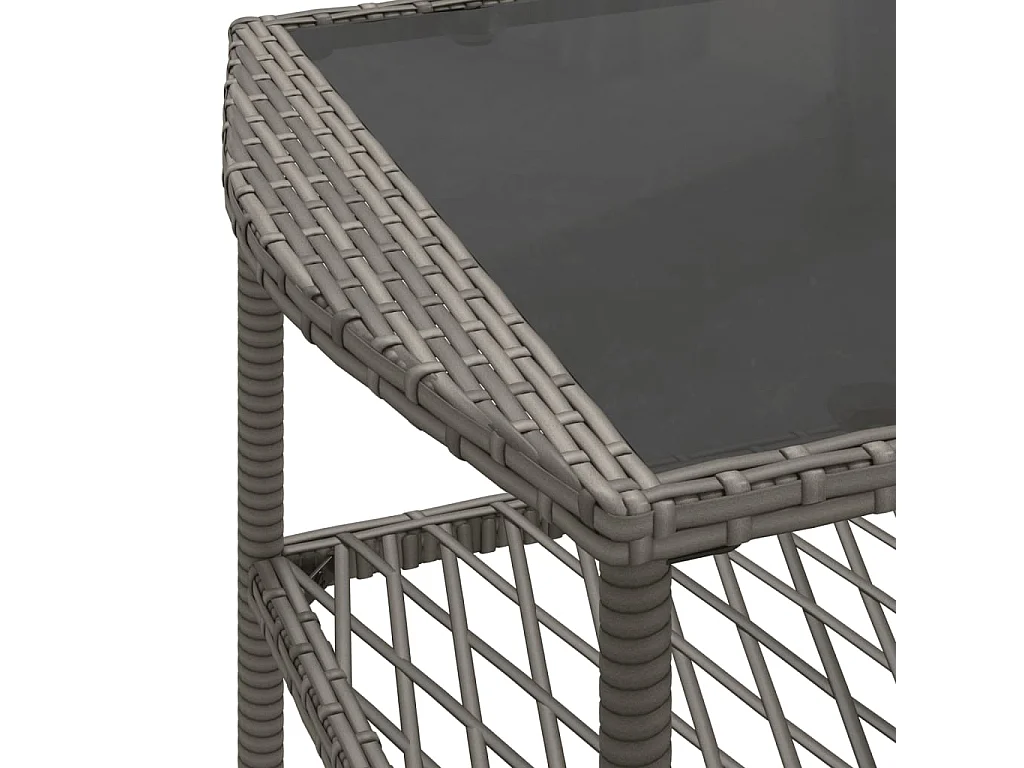 Set Divani da Giardino 4 pz con Cuscini in Polyrattan Grigio