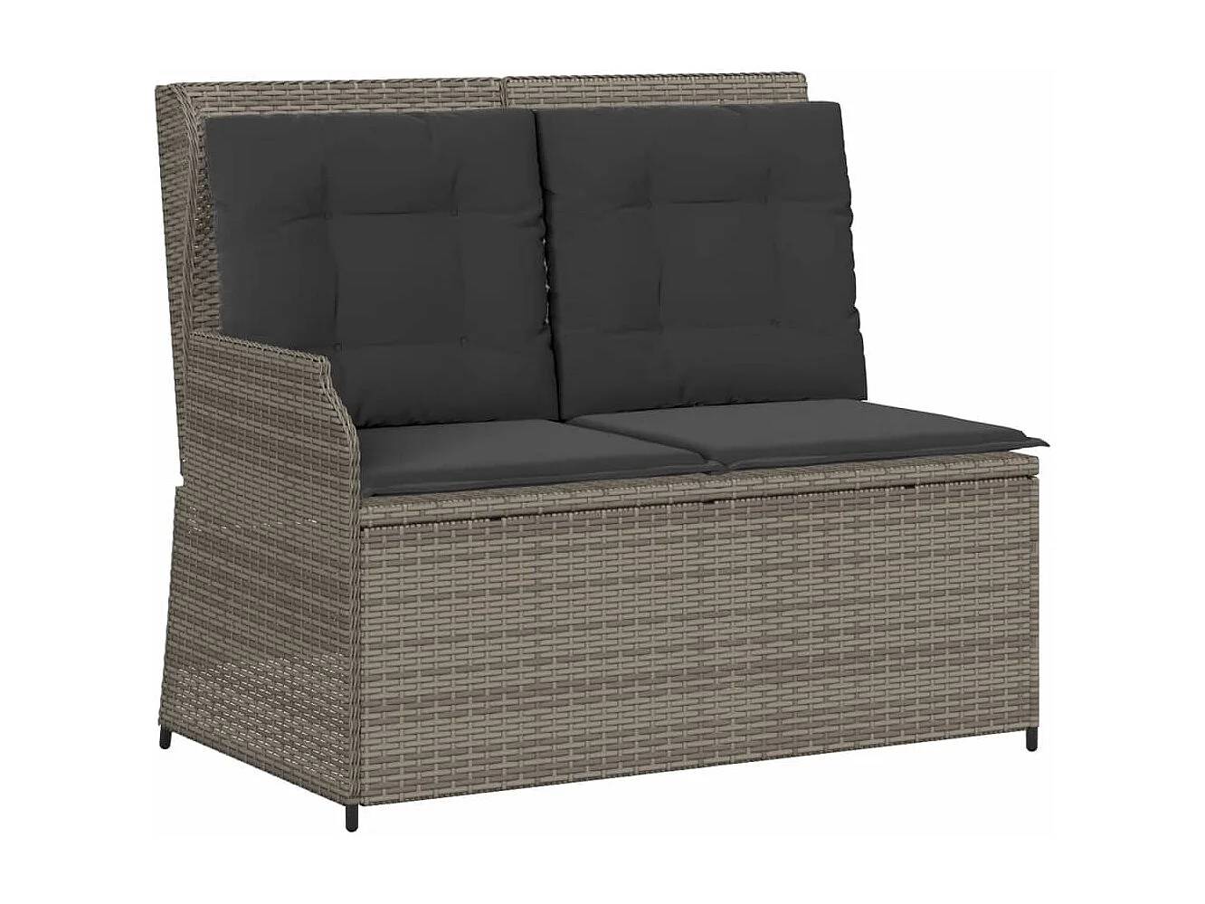 Set Divani da Giardino 5 pz con Cuscini in Polyrattan Grigio