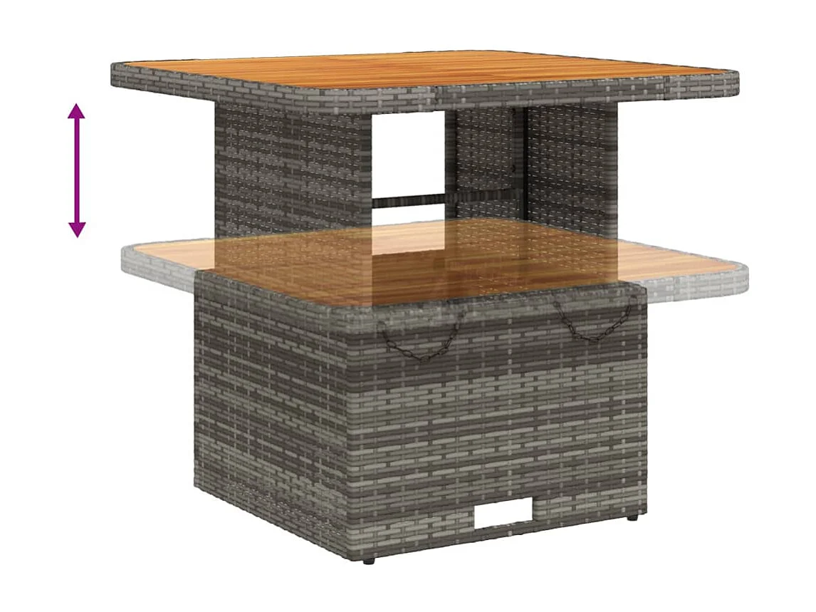 Set Divani da Giardino 5 pz con Cuscini in Polyrattan Grigio