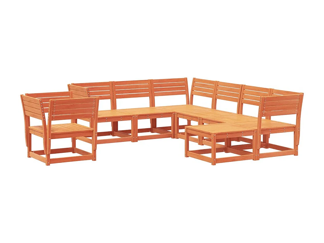 8 pcs conjunto lounge de jardim pinho maciço castanho-mel