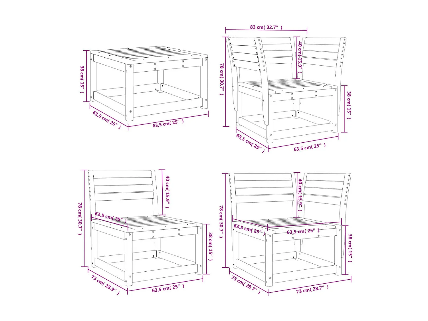 8 pcs conjunto lounge de jardim pinho maciço castanho-mel
