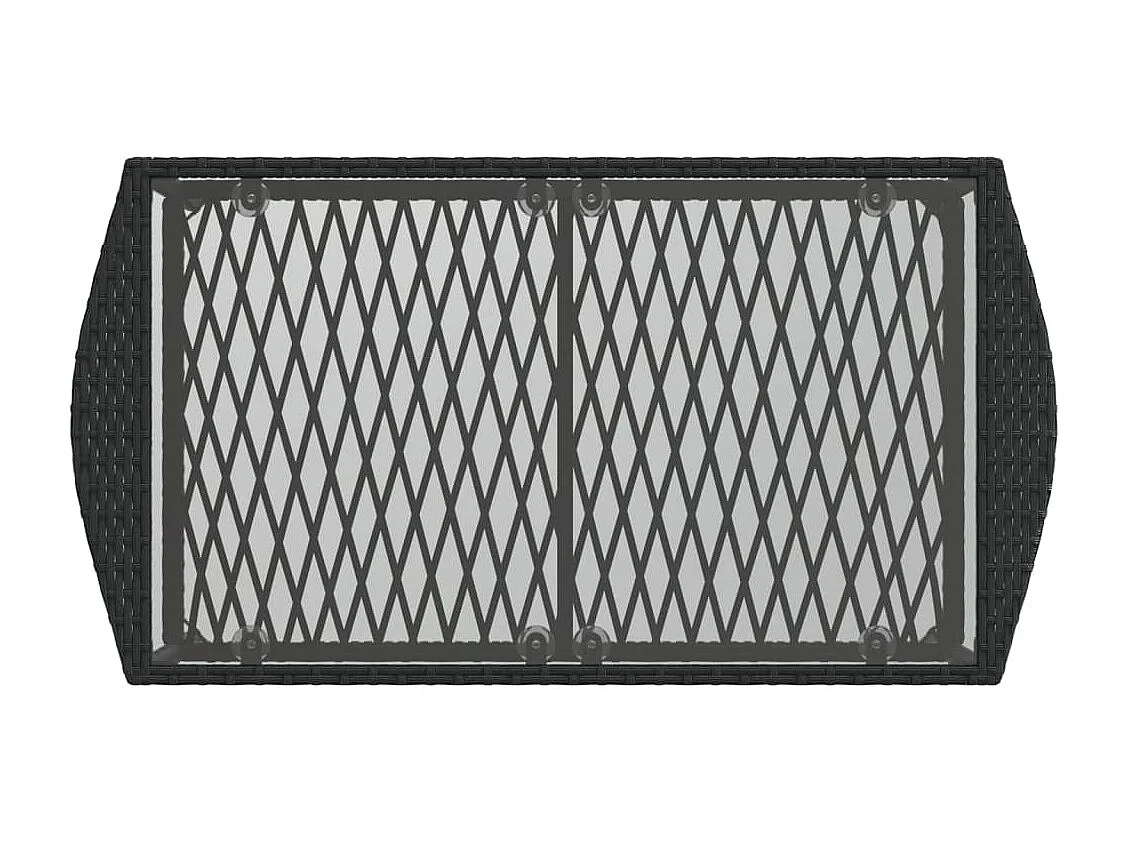 Set Divani da Giardino 4 pz con Cuscini Nero in Polyrattan