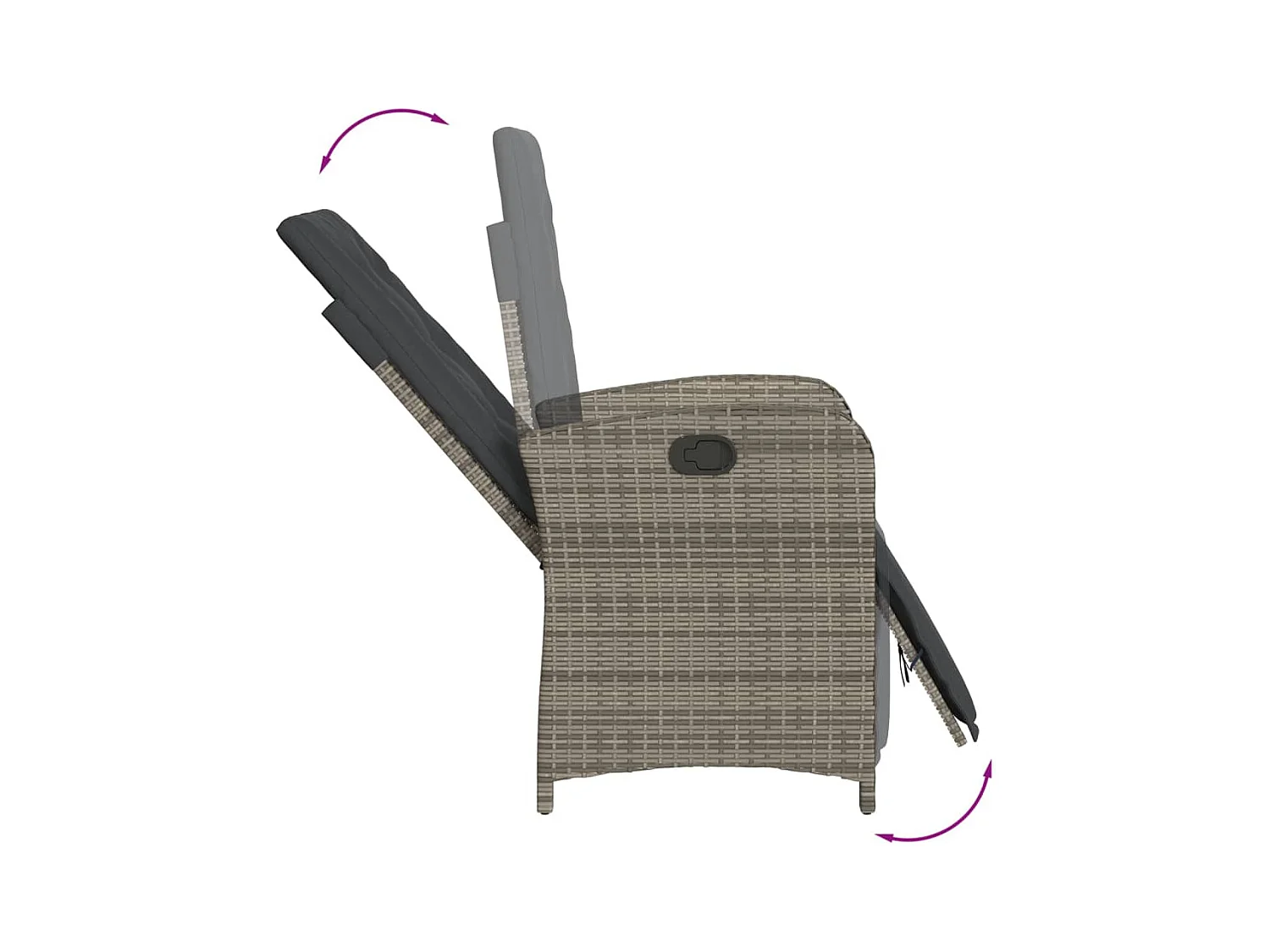 Ensemble à manger de jardin et coussins 7 pcs gris rotin