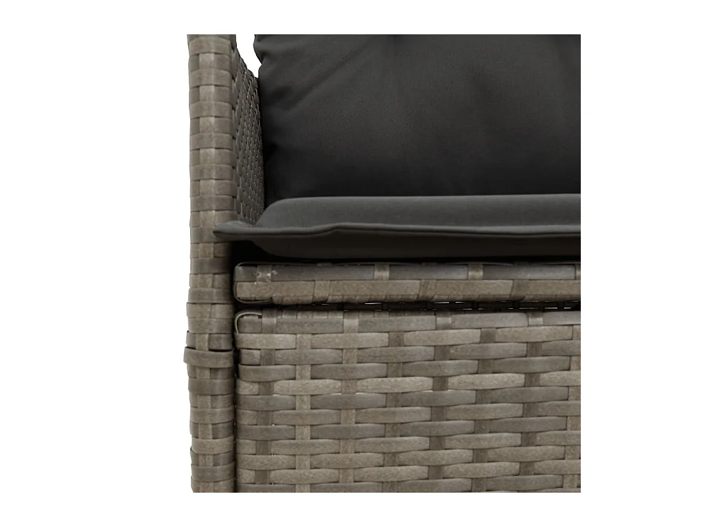 Ensemble de bistro 3 pcs avec coussins gris résine tressée