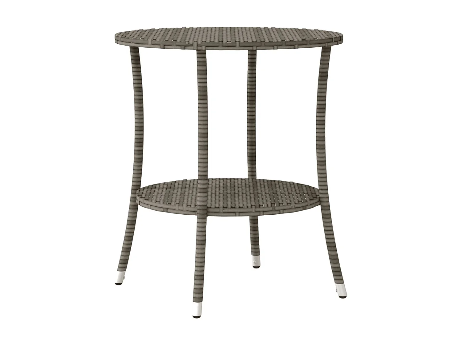 3-delige Bistroset met kussens poly rattan grijs
