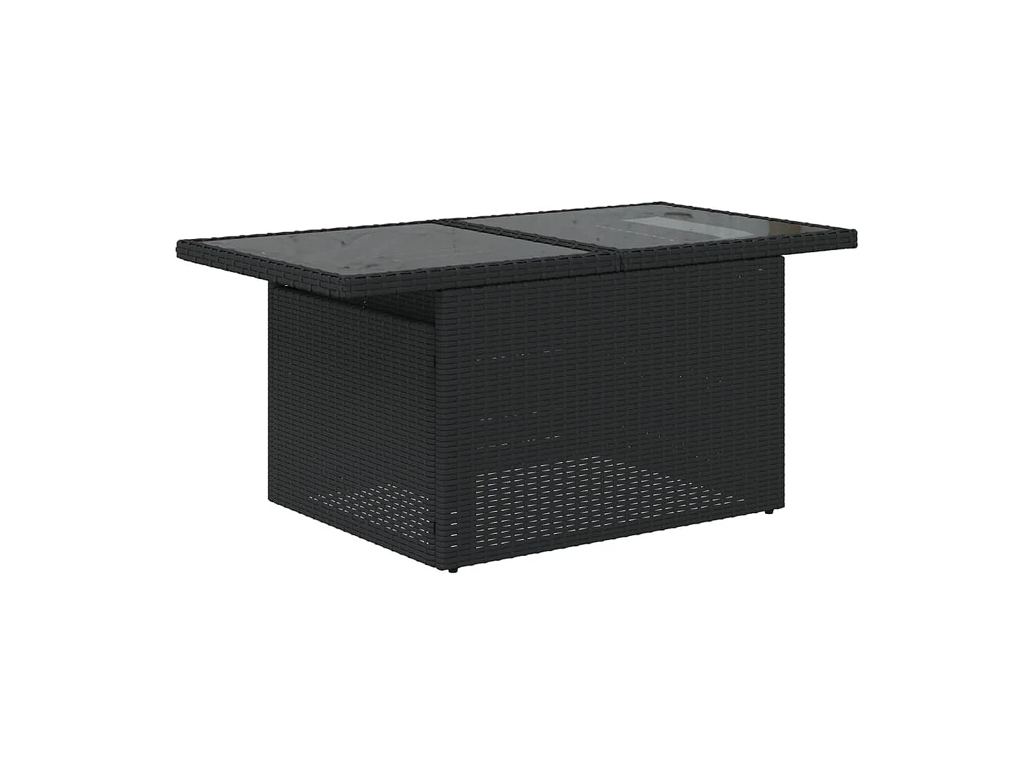 7-tlg. Garten-Sofagarnitur mit Kissen Schwarz Poly Rattan
