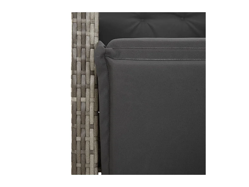 Ensemble à manger de jardin 5 pcs coussins gris résine tressée