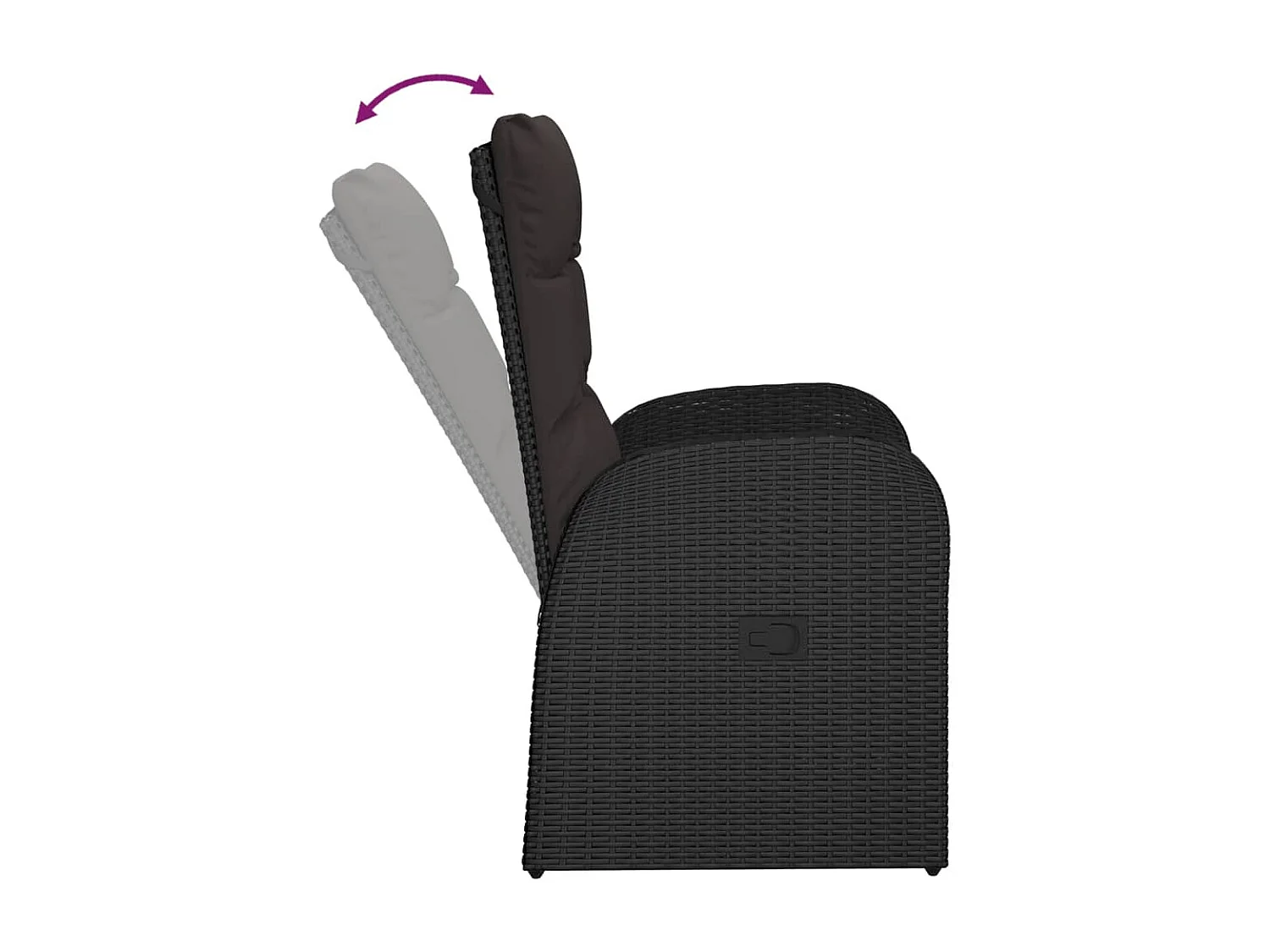 Set da Pranzo da Giardino 9 pz con Cuscini Nero in Polyrattan