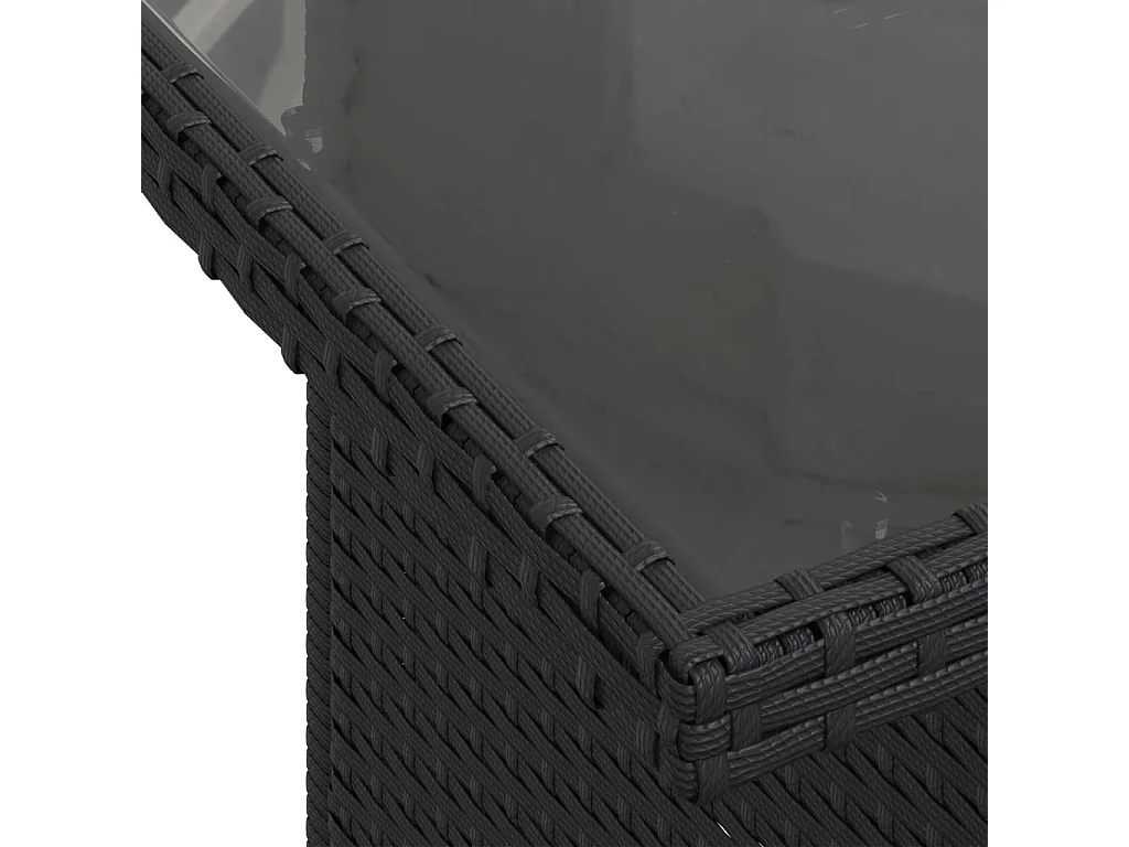 Set Divano da Giardino 6 pz con Cuscini Nero in Polyrattan