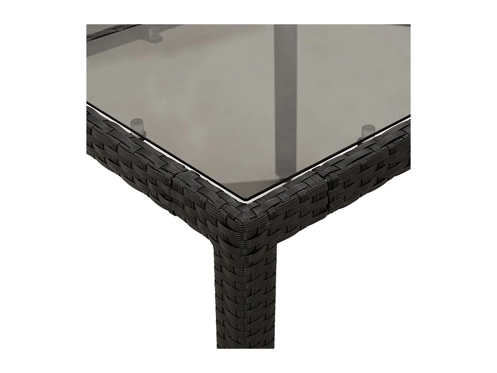 Ensemble à manger de jardin et coussins 7 pcs noir rotin acacia
