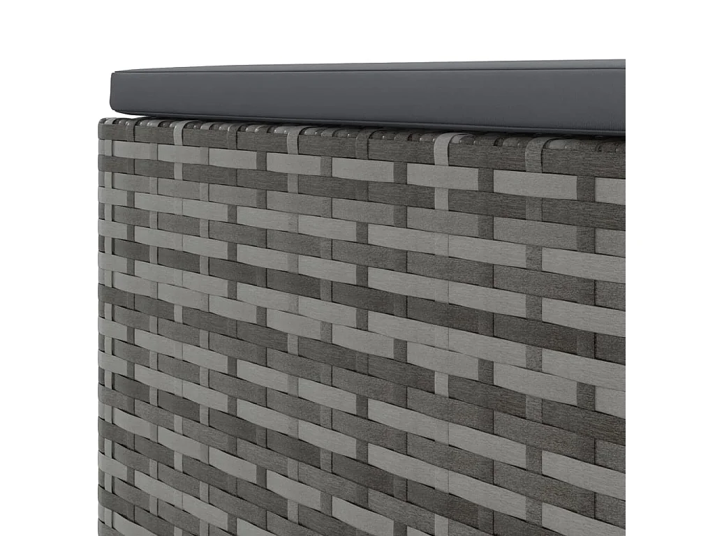 Salon de jardin 4 pcs avec coussins Gris Résine tressée