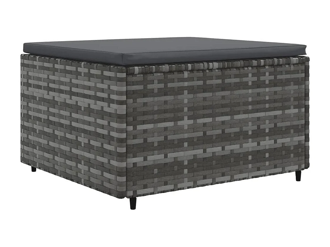 4-tlg. Garten-Lounge-Set mit Kissen Grau Poly Rattan