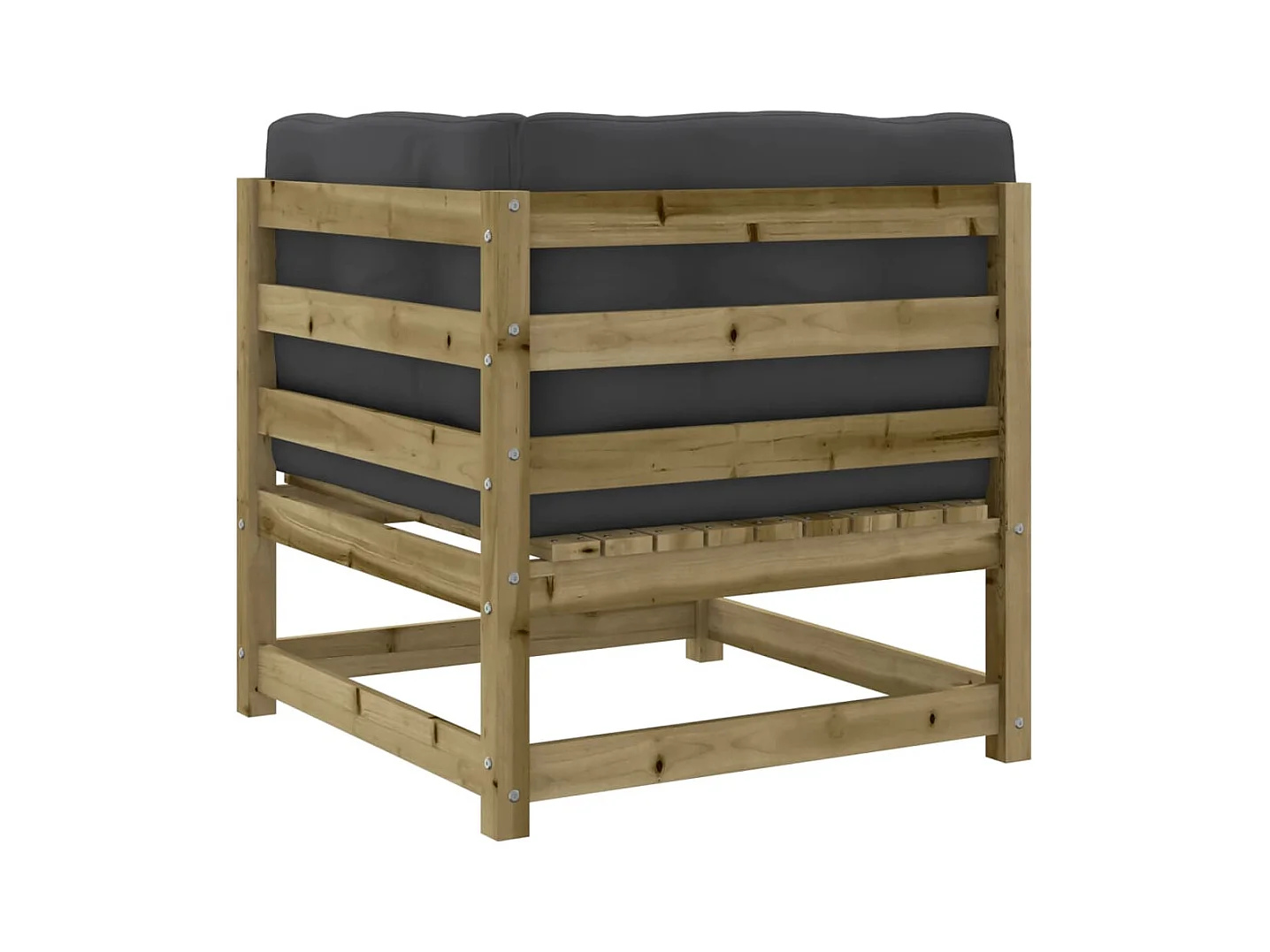 Salon de jardin avec coussins 10 pcs bois de pin imprégné