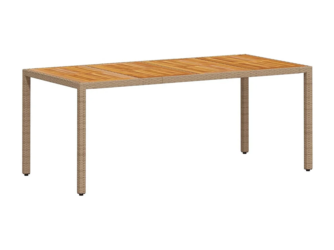 7-tlg. Garten-Essgruppe mit Kissen Beige Poly Rattan Akazie