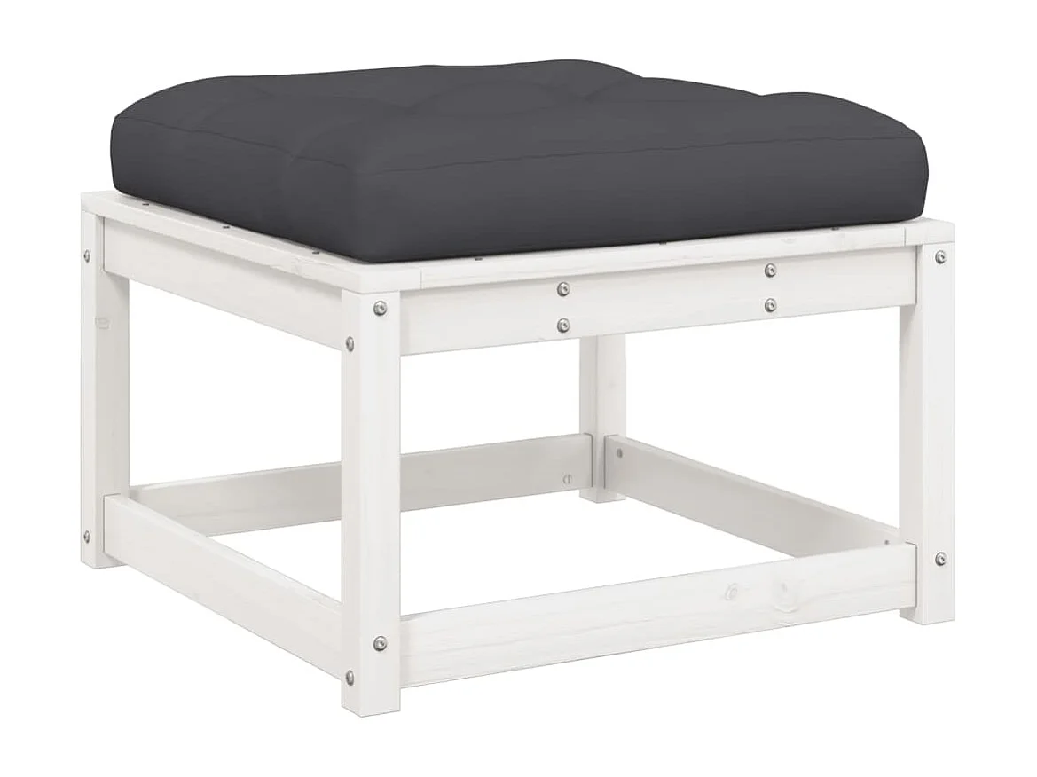 Set Divani Giardino 6pz con Cuscini Bianco Legno Massello Pino