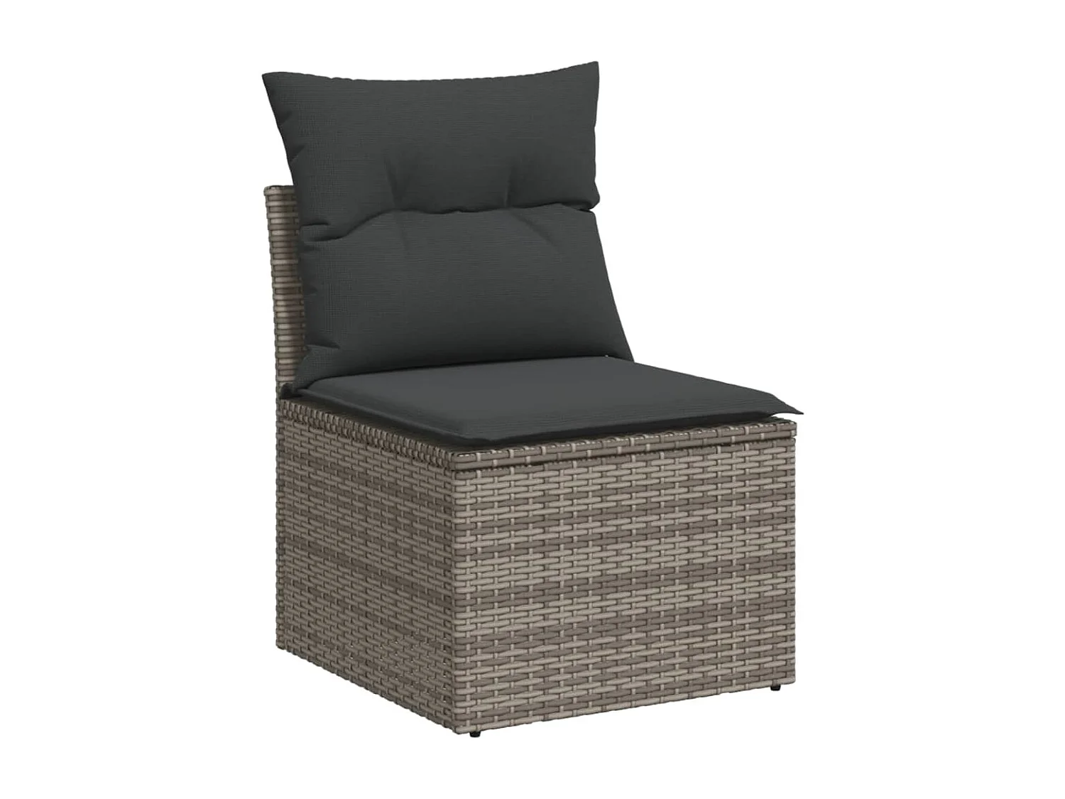 Set Divano da Giardino 5 pz con Cuscini Grigio in Polyrattan