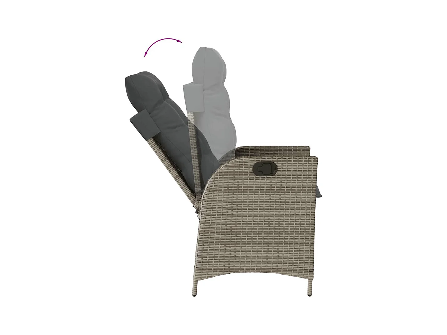 Ensemble à manger de jardin et coussins 7 pcs gris rotin